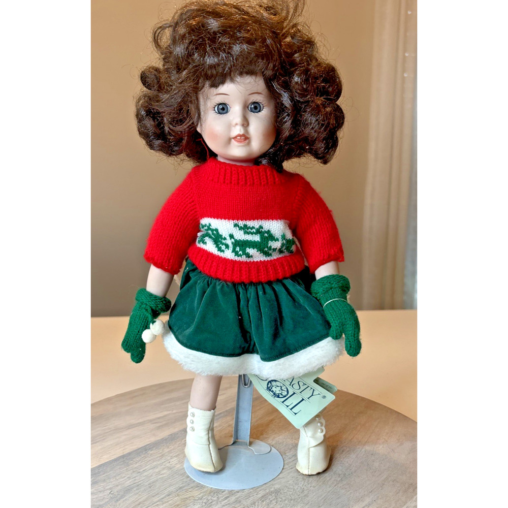 Vintage Dynasty Doll Collection Merri Christmas 1987 Porcelain Doll READ